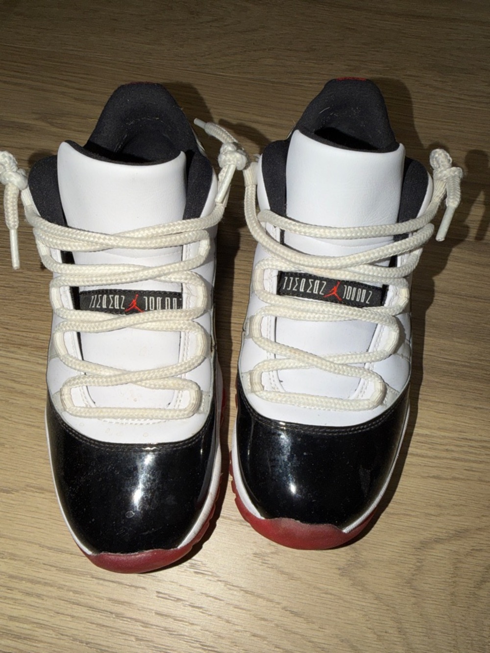 Jordan White Black Red Retro Low Top Sneakers
